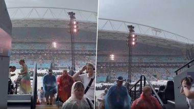 Taylor Swift’s Sydney Concert Evacuated Over Safety Concerns Amidst Lightning Storm (Watch Video)